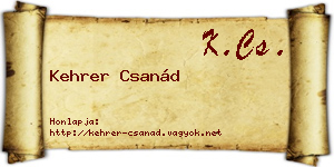 Kehrer Csanád névjegykártya
